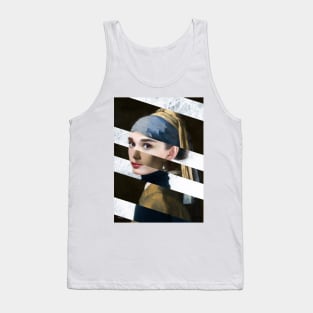 Poster Vermeer's "Girl with a Pearl Earring" & Audrey Hepburn Tank Top